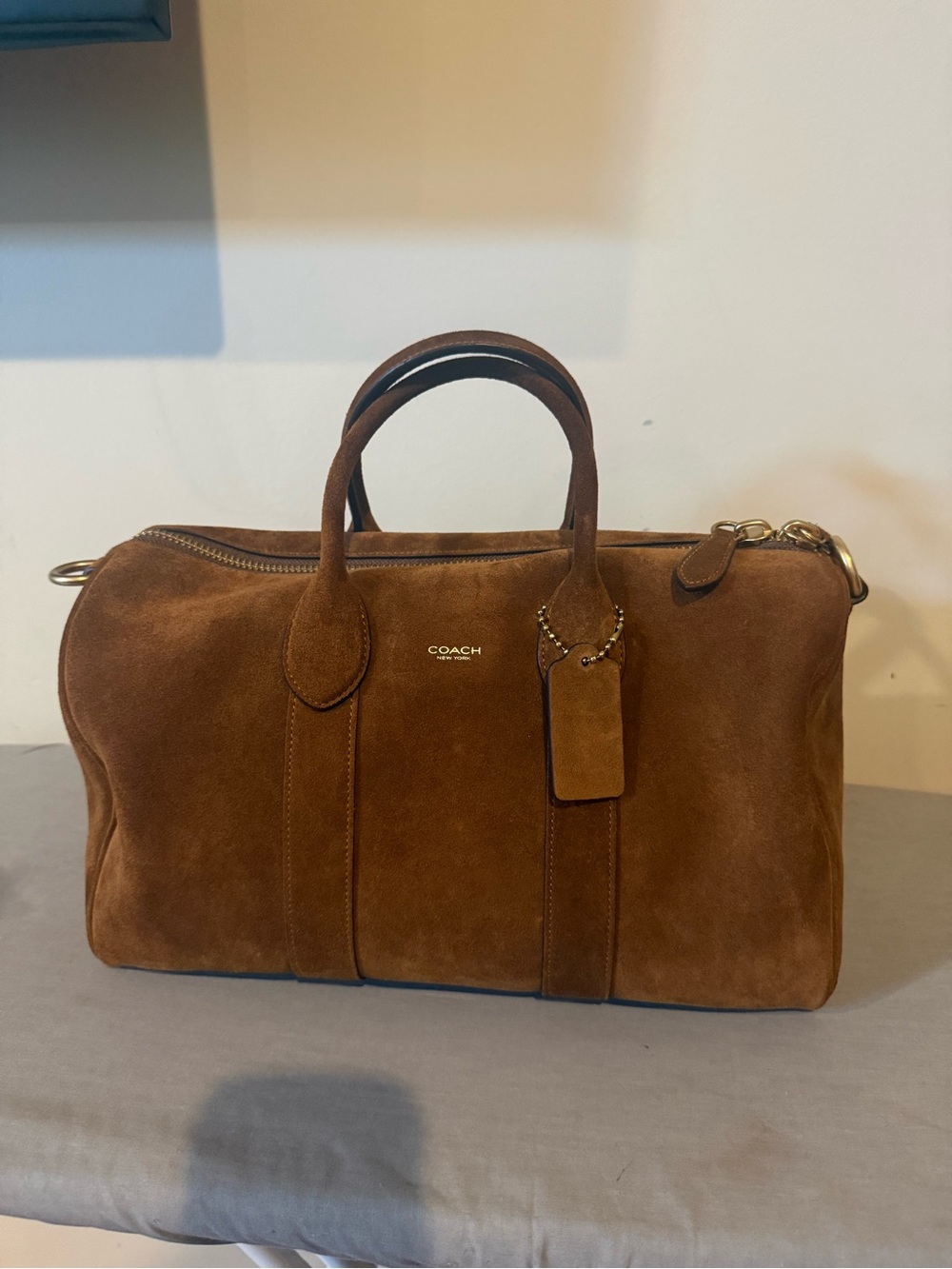 Coach Compass 35 Warm Brown Suede